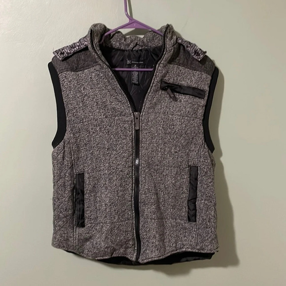 𝅺INC International Concepts Hooded Vest Black Grey Men’s size M - Picture 1 of 7